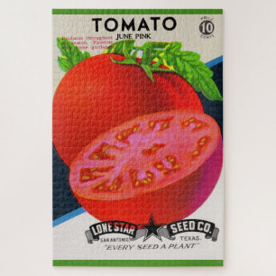 Quebra-cabeça impressão de tomate de pacote de semente dos anos 