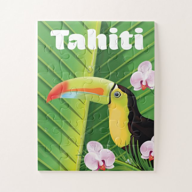 Quebra-cabeça impressão de viagem Tahiti Toucan (Vertical)