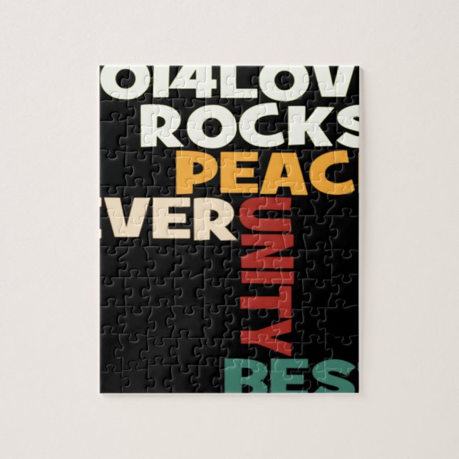 Quebra-cabeça impressão do Love Rocks Peace Art de 2014 (Vertical)