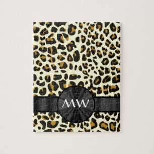 Quebra-cabeça Impressão do monograma e do leopardo
