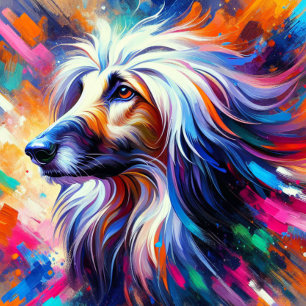 Quebra-cabeça Impressão em Acrílico de Afghan Hound Colorida