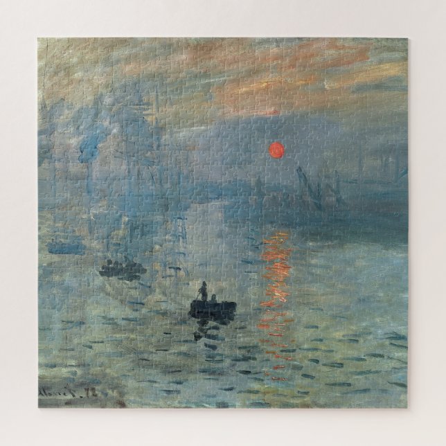 Quebra-cabeça Impressão Monet Sunrise Pintura Levante Solo (Vertical)
