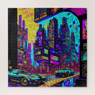 Quebra-cabeça Impressionante Mosaico, Vidro Escondido Neon Cyber