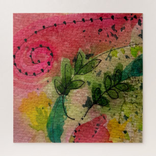 Quebra-cabeça Impressionismo De Abstrato De Aquarelas E Tintas