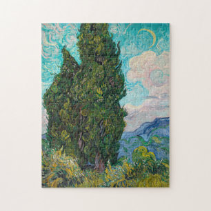 Quebra-cabeça Impressionismo Vincent Van Gogh Cypress Painting