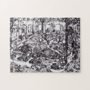 Quebra-cabeça Impressionismo Vincent Van Gogh Garten des Hospita
