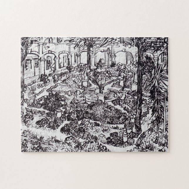 Quebra-cabeça Impressionismo Vincent Van Gogh Garten des Hospita (Horizontal)