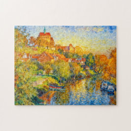 Quebra-cabeça Impressionist Autumn View of Havelberg Cathedral w