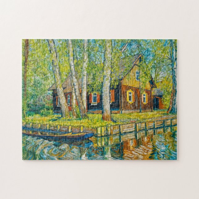 Quebra-cabeça Impressionist Spreewald House by a Quiet Canal wit (Horizontal)