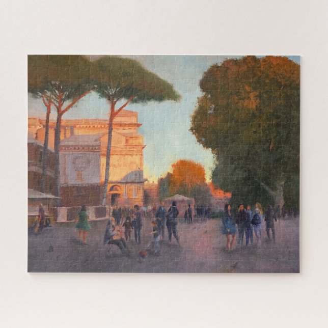 Quebra-cabeça Impressionista de pintura de Roma CityScape (Horizontal)