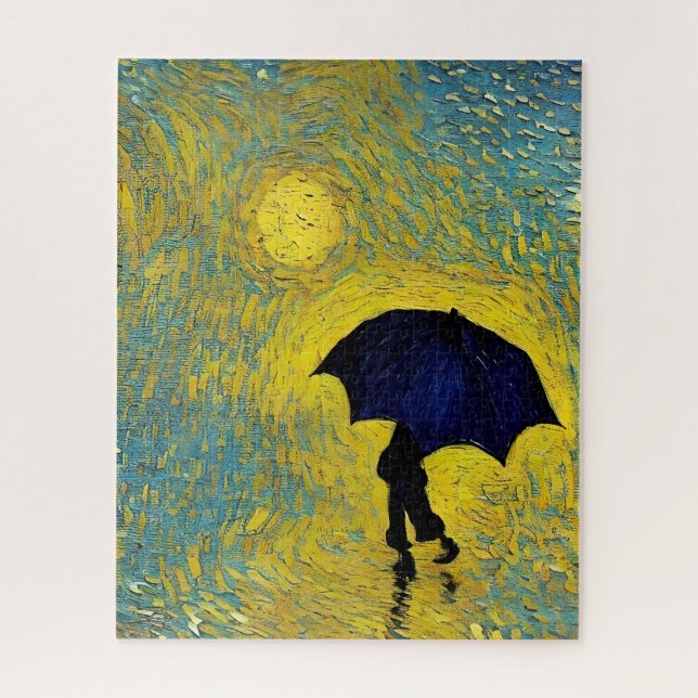 Quebra-cabeça Impressionista precisa de guarda-chuva no dia amar (Vertical)