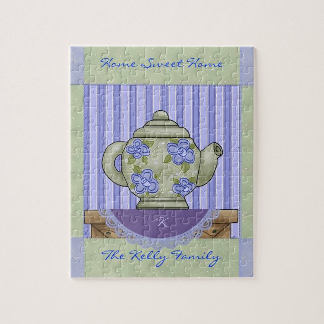 Quebra-cabeça in a box de Pote de chá, forma flexí (Vertical)