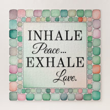 Quebra-cabeça Inalar Paz Exalar Amor Inspiracional