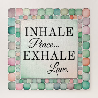 Quebra-cabeça Inalar Paz Exalar Amor Inspiracional