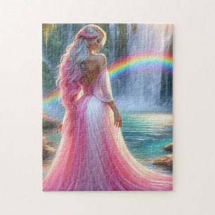 Quebra-cabeça Incrível Pastel rosa-dama e Rainbow