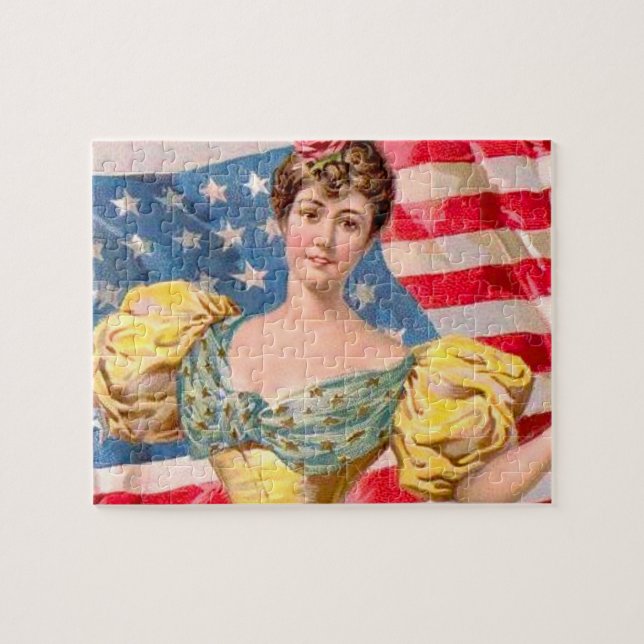 Quebra-cabeça Independência da Liberdade da Bandeira Americana (Horizontal)