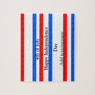 Quebra-cabeça Independência do azul vermelho Dia 4 de julho