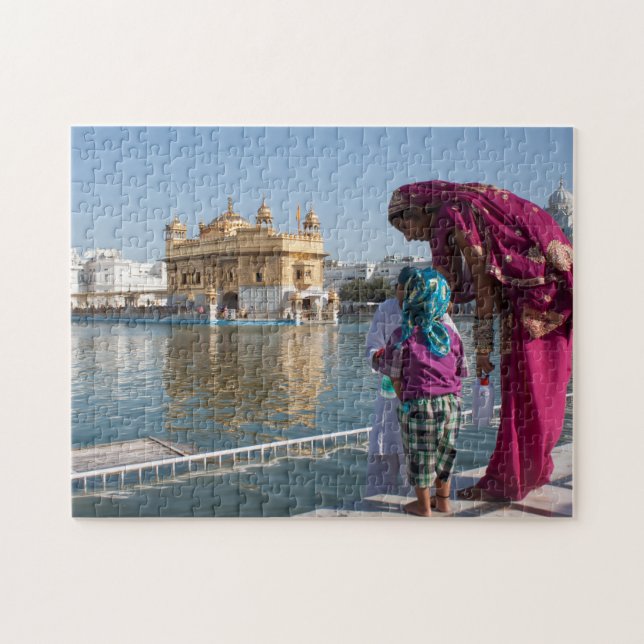 Quebra-cabeça Índia Amritsar Templo Dourado. (Horizontal)