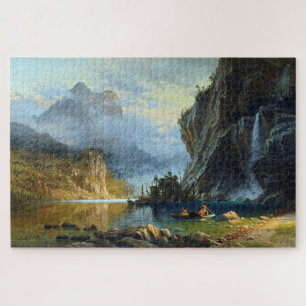 Quebra-cabeça Indianos Spear Fisheries, Albert Bierstadt
