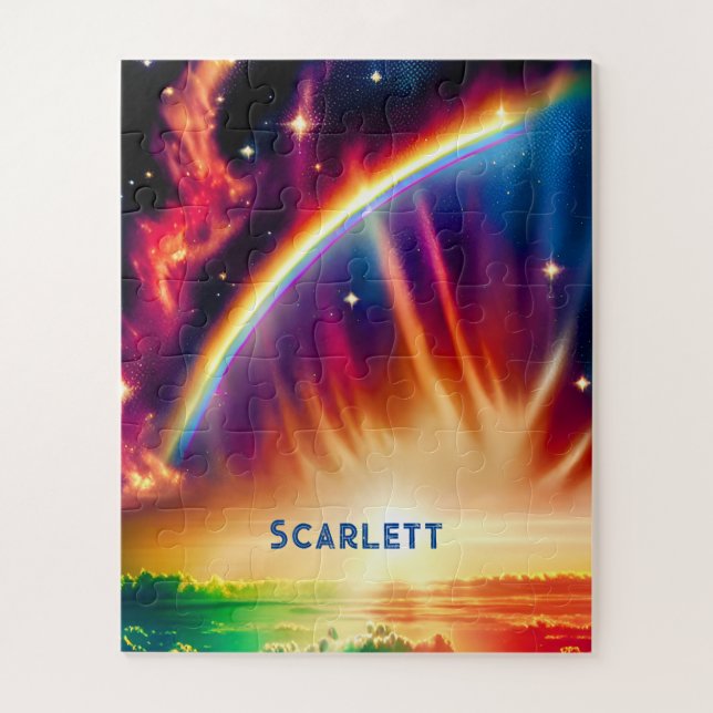 Quebra-cabeça Indigo Cosmos Solta Pelos Luzes Vibrantes Do Arco- (Vertical)