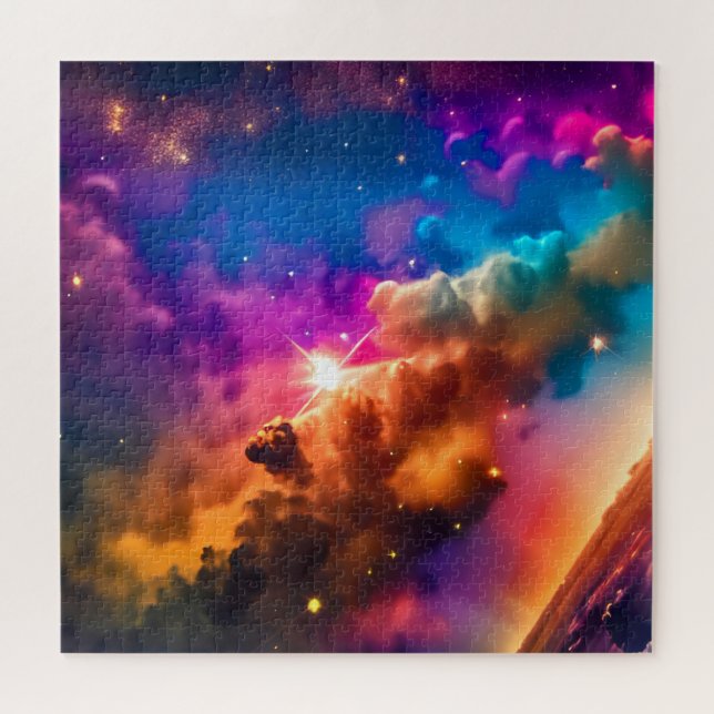 Quebra-cabeça Índio Cósmico Celestial Sobre a Terra (Horizontal)