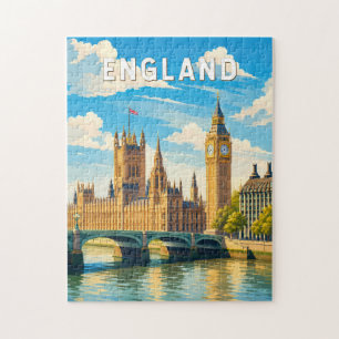 Quebra-cabeça Inglaterra Reino Unido Ilustração Viagem Arte