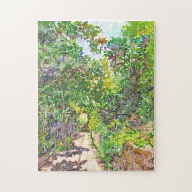 Quebra-cabeça inglês da aguarela da pista do país (Vertical)