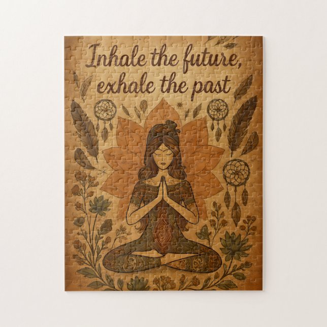 Quebra-cabeça 🧩 Inhale the Future, Exhale the Past – Boho Yoga  (Vertical)