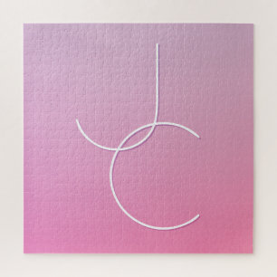 Quebra-cabeça Iniciais Sobrepostos Modernos 2 Mouse rosa