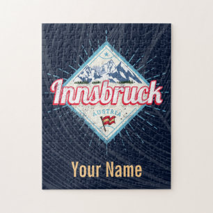 Quebra-cabeça Innsbruck Tyrol Áustria Retro Alps Vintage
