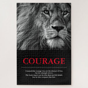 Quebra-cabeça Inspiração Motivacional Lion de Coragem