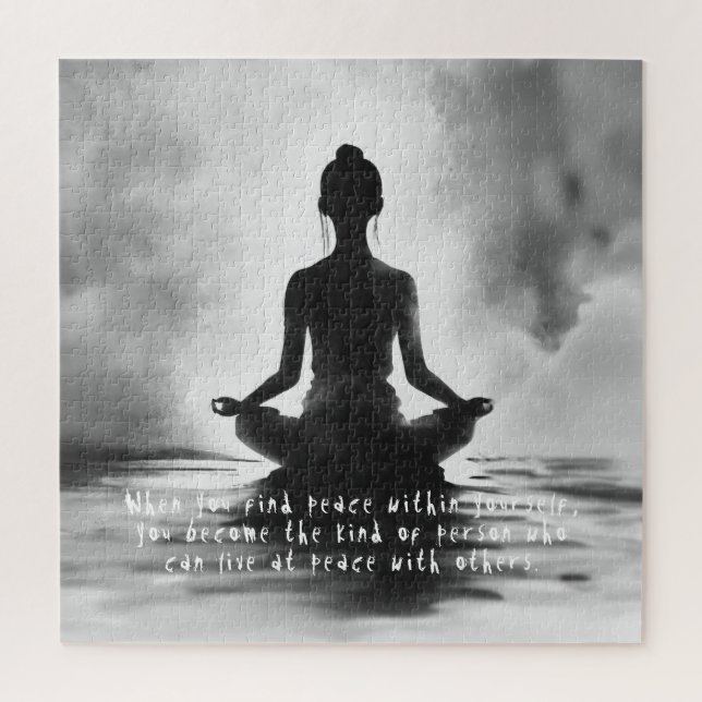 Quebra-cabeça Instrutor de Meditação de Yoga Lotus Pose Pintura (Vertical)