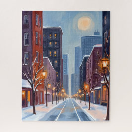 Quebra-cabeça Inverno em Boston | Aquarela da Cidade de Massachu