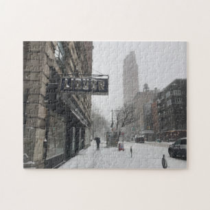 Quebra-cabeça Inverno na NYC New York Snowstorm Photo Quebra-cab