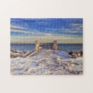 Quebra-cabeça Inverno no lago Superior Duluth Minnesota