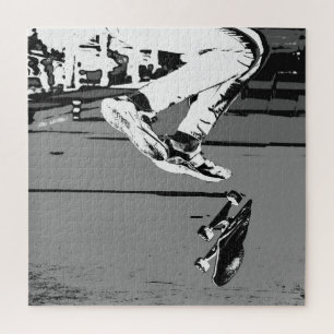 Quebra-cabeça Invertendo o Conselho - Relógio redondo do skate