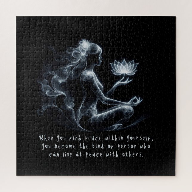 Quebra-cabeça Ioga Instrutor Lotus Meditação Pose Brilhante (Vertical)