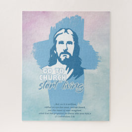 Quebra-cabeça Ir Para A Igreja..! Jesus Cristo. Christian Preach