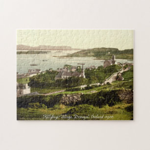 Quebra-cabeça Ireland velho, vila de Killybegs, Donegal 1900