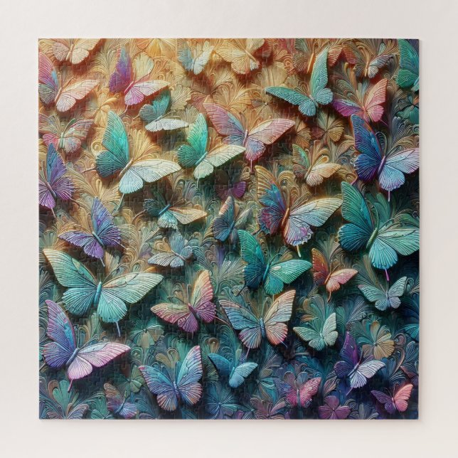 Quebra-cabeça Iridescent Butterfly Garden (Vertical)