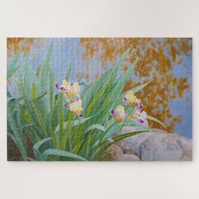 Quebra-cabeça Íris Amarelo e Roxo com Luz Ouro (Horizontal)