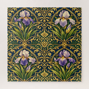 Quebra-cabeça Iris Floral Damask Art Nouveau