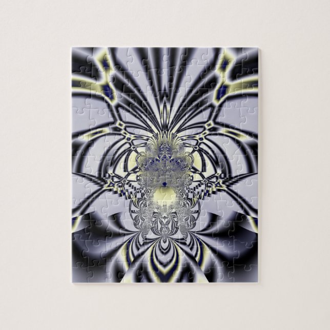 Quebra-cabeça Íris Roxa Arte Fractal de Geometria Sagrada (Vertical)