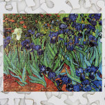 Quebra-cabeça Írises de Vincent van Gogh, Arte do Jardim de Vint<br><div class="desc">Irrises (1889), de Vincent van Gogh, é uma pintura floral de paisagens de apos impressionismo de arte, que inclui um jardim com íris roxos barbudos que crescem com papoilas laranja. Uma flor branca de íris solteiro está florescendo na borda. Sobre o artista: Vincent Willem van Gogh (1853-1890) foi um dos...</div>