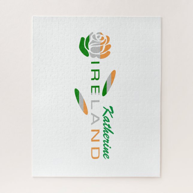 Quebra-cabeça Irish Flag Rosa Personalizado (Vertical)
