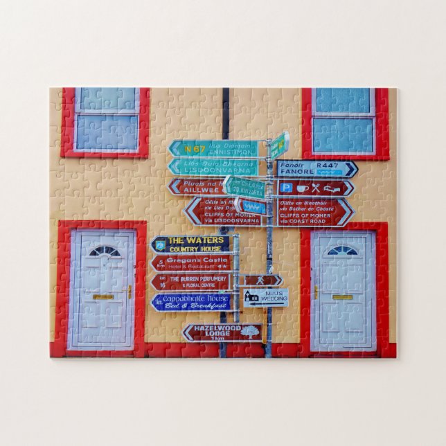 Quebra-cabeça Irish Signpost Galway Irlanda. (Horizontal)