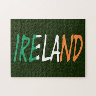 Quebra-cabeça Irlanda sobreposta à bandeira irlandesa 11x14 252p