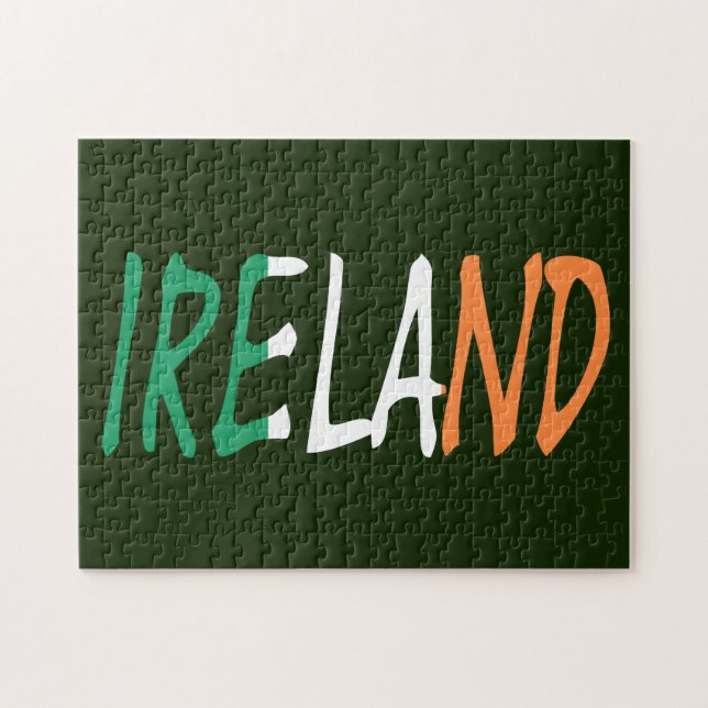 Quebra-cabeça Irlanda sobreposta à bandeira irlandesa 11x14 252p (Horizontal)