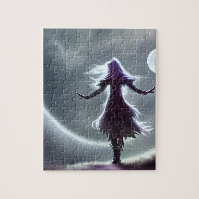 Quebra-cabeça Irmã da Lua Impressão Digital de Arte Fantasia AI (Vertical)