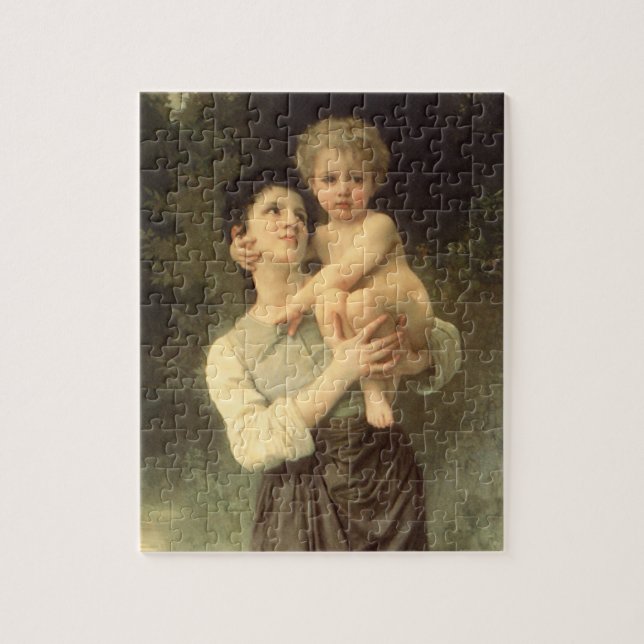 Quebra-cabeça Irmão e Irmã de William Adolphe Bouguereau (Vertical)